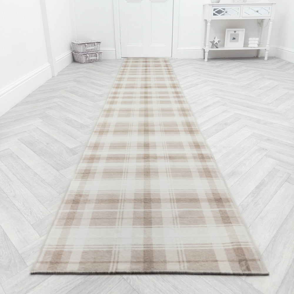 Sabrina Beige/Ivory Washable Rug Runner
