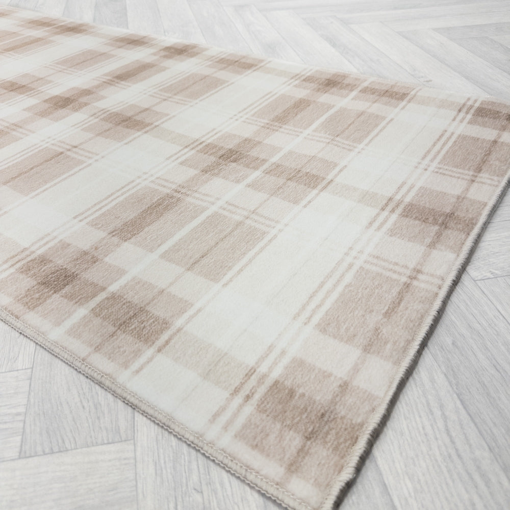 Sabrina Beige/Ivory Washable Rug Runner