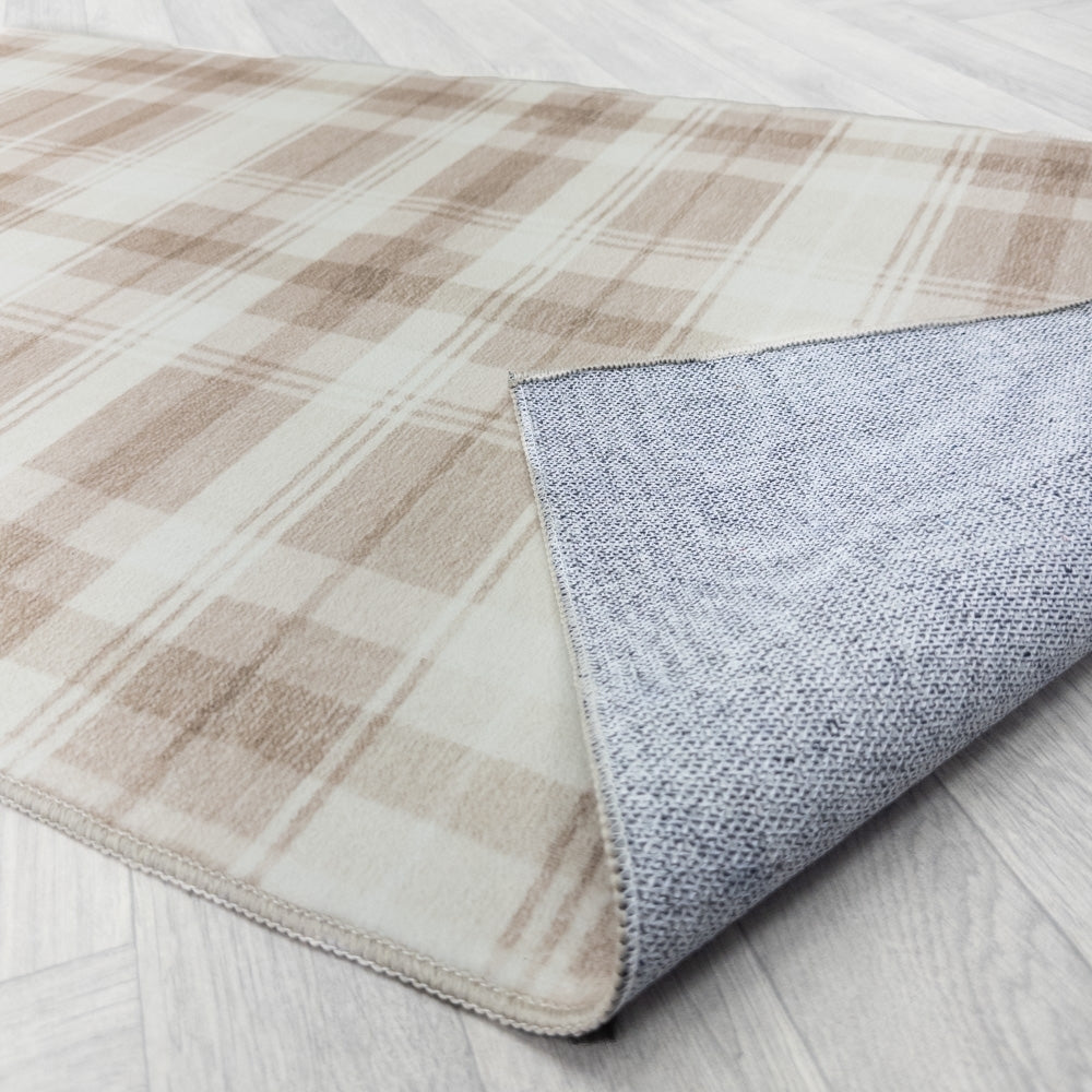 Sabrina Beige/Ivory Washable Rug Runner