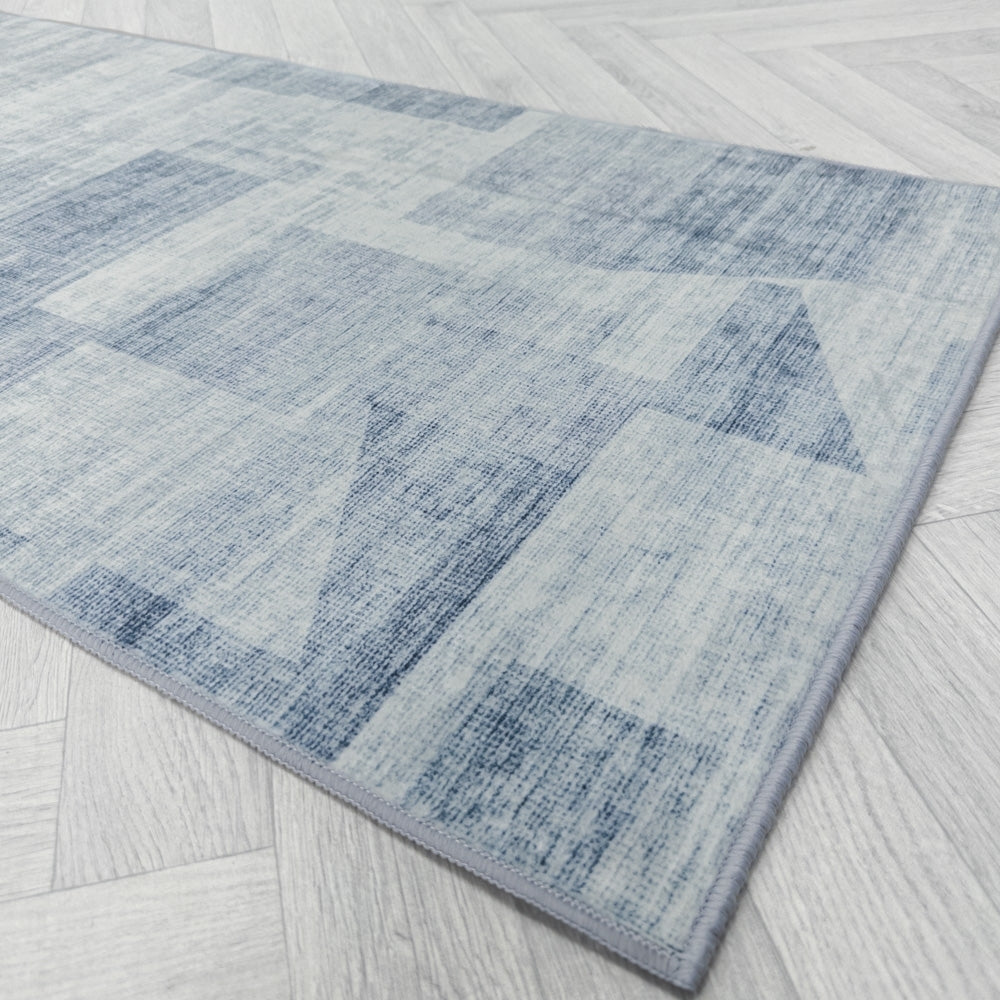 Sidney Light Blue Washable Hall Runner
