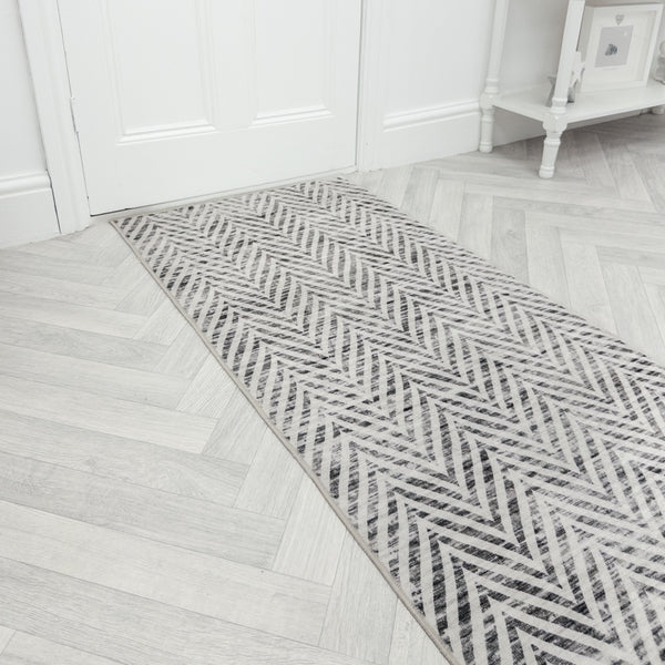 Mavy Ivory Washable Rug Runner