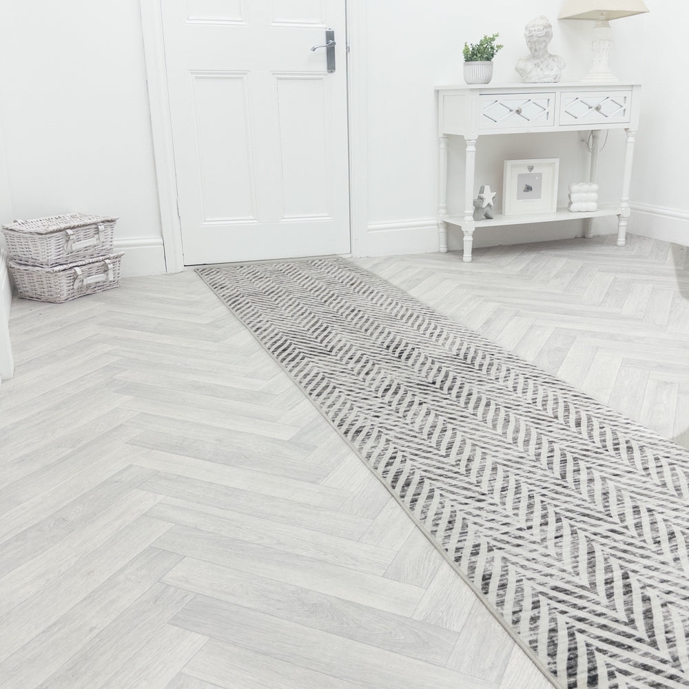 Mavy Ivory Washable Rug Runner