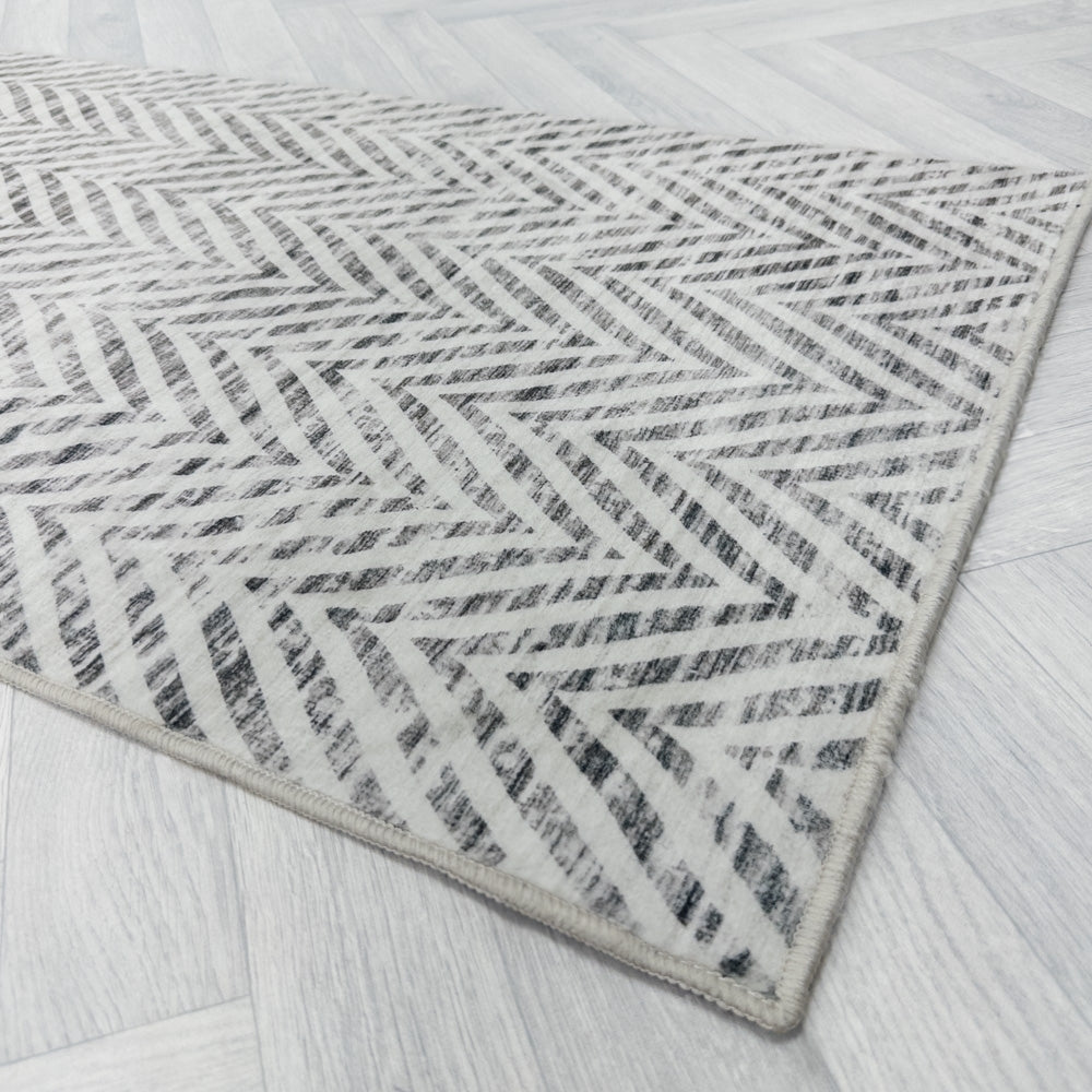 Mavy Ivory Washable Rug Runner