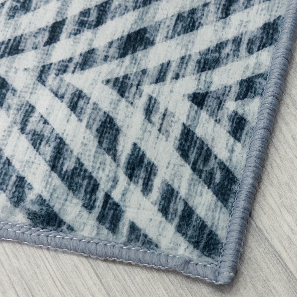 Mavy Light Blue Washable Hall Runner