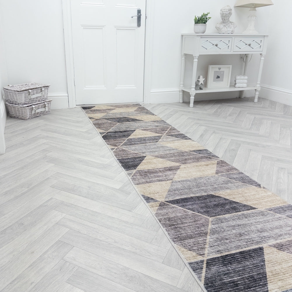 Shamir Gray/Ivory Washable Rug Runner