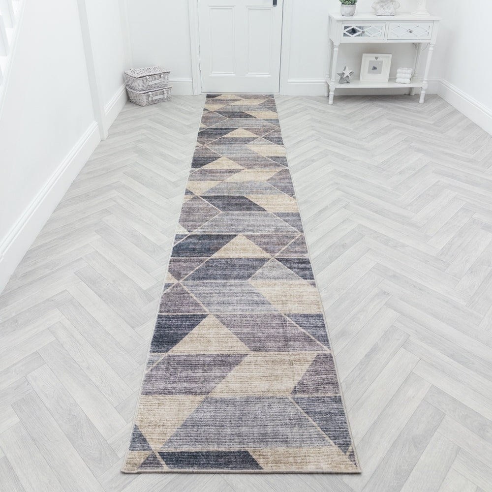 Shamir Gray/Ivory Washable Rug Runner