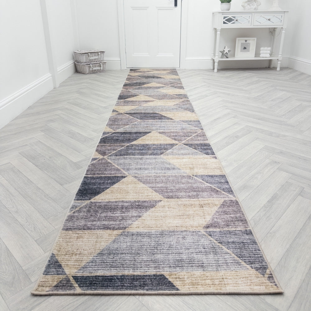 Shamir Gray/Ivory Washable Rug Runner