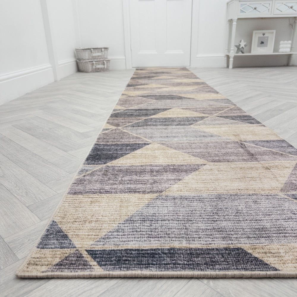 Shamir Gray/Ivory Washable Rug Runner