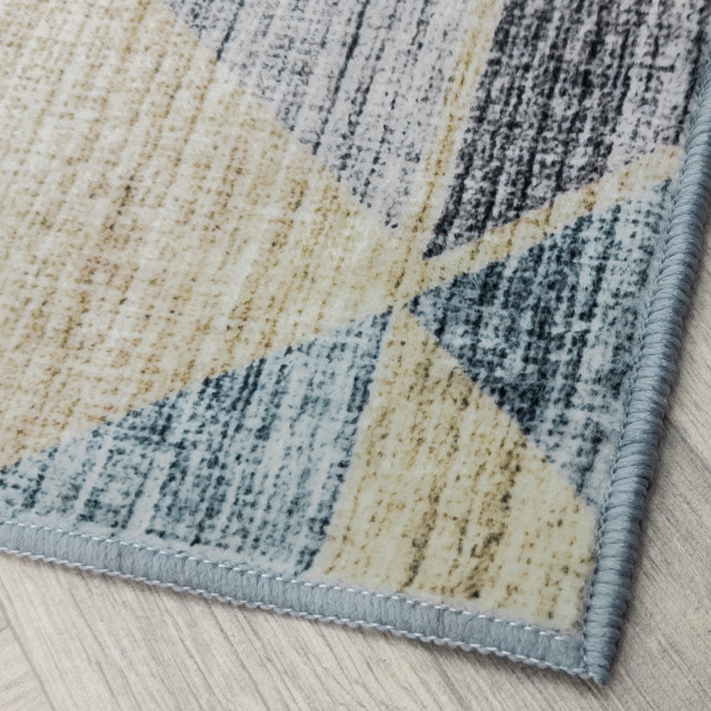 Shamir Multi/Blue Washable Rug Runner