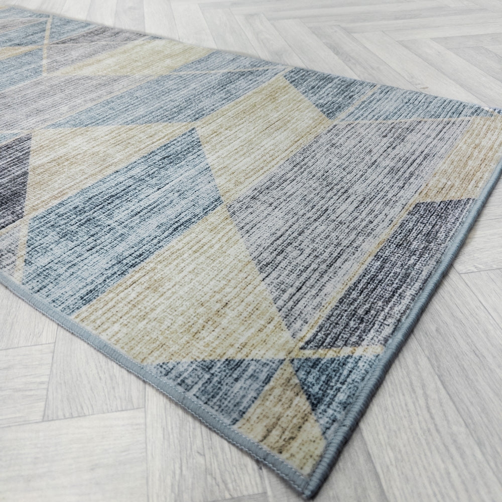 Shamir Multi/Blue Washable Rug Runner