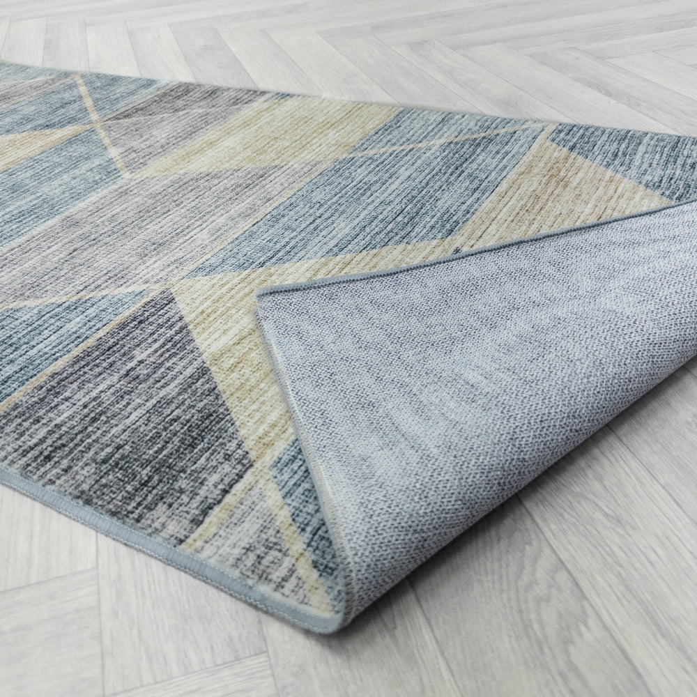 Shamir Multi/Blue Washable Rug Runner