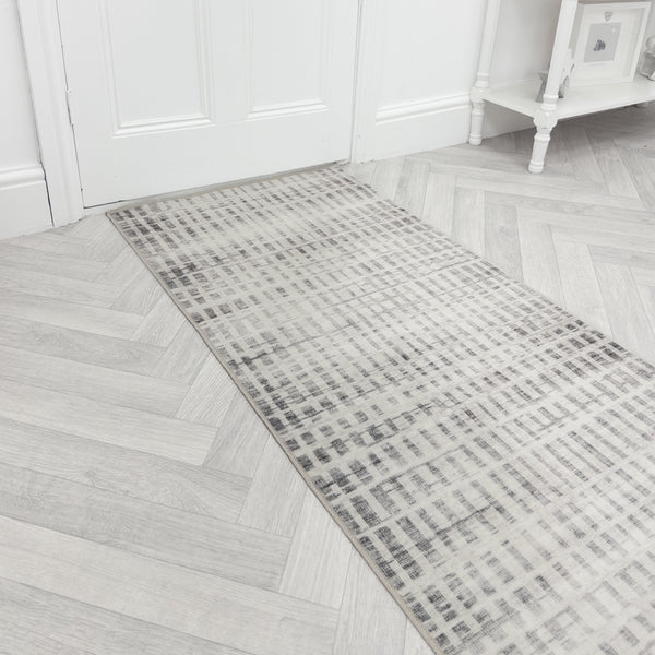 Santona Ivory/Gray Washable Rug Runner