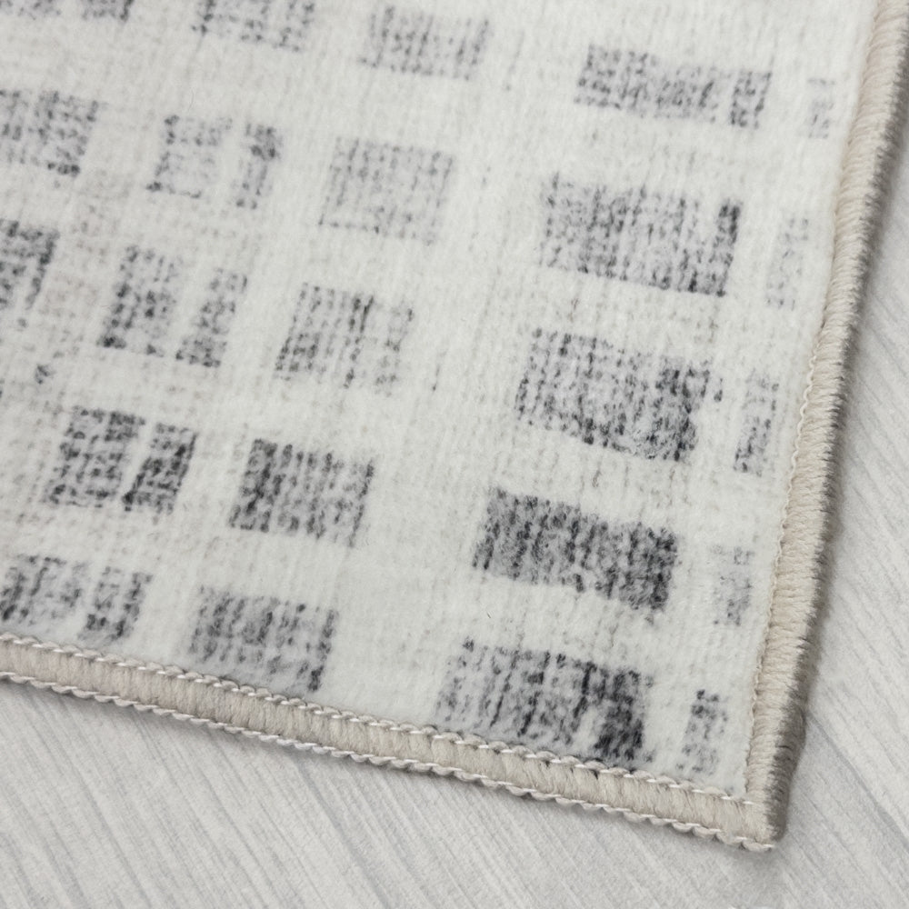 Santona Ivory/Gray Washable Rug Runner