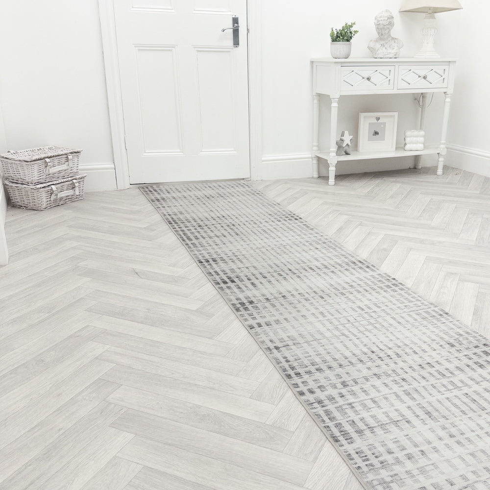 Santona Ivory/Gray Washable Rug Runner