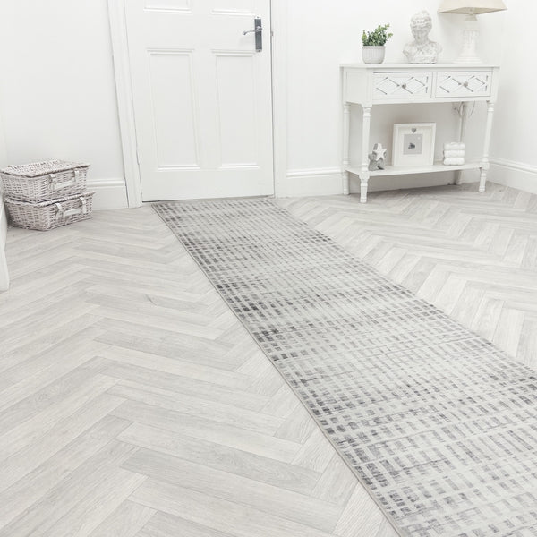 Santona Ivory/Gray Washable Rug Runner
