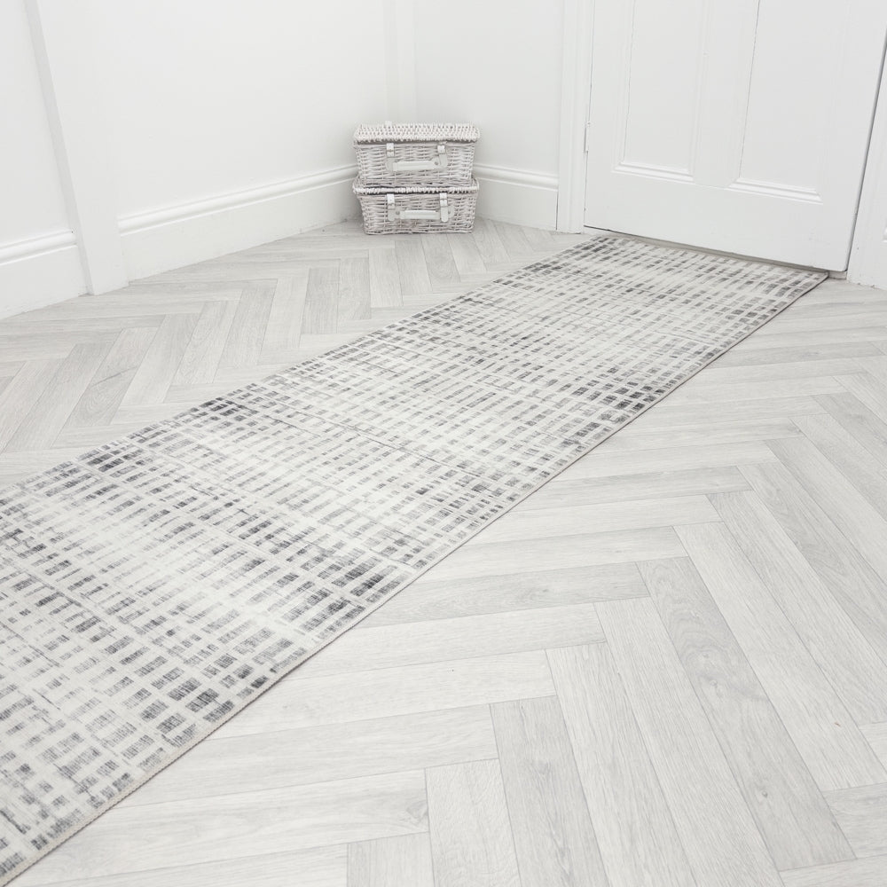 Santona Ivory/Gray Washable Rug Runner