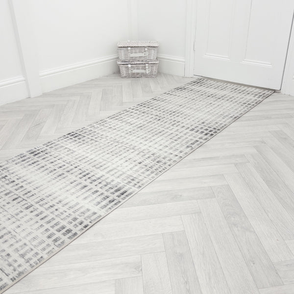 Santona Ivory/Gray Washable Rug Runner