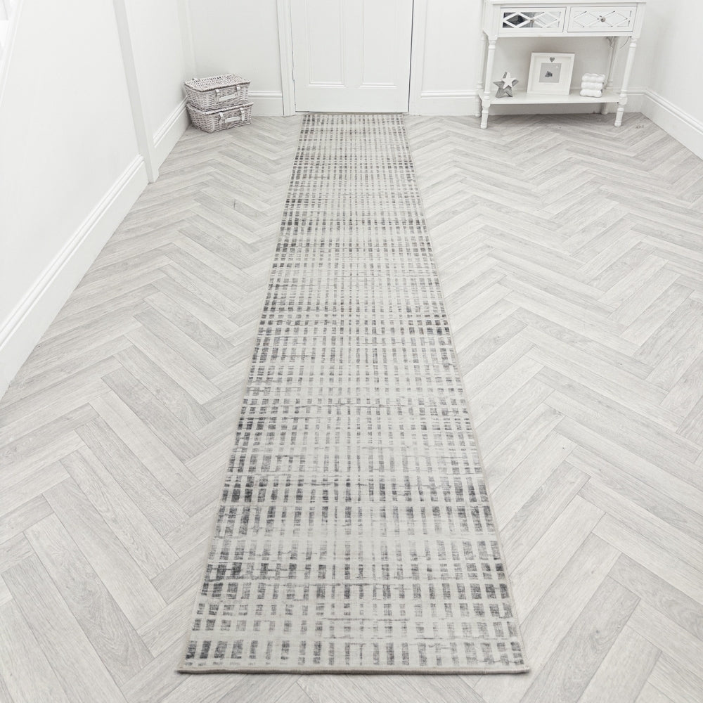 Santona Ivory/Gray Washable Rug Runner