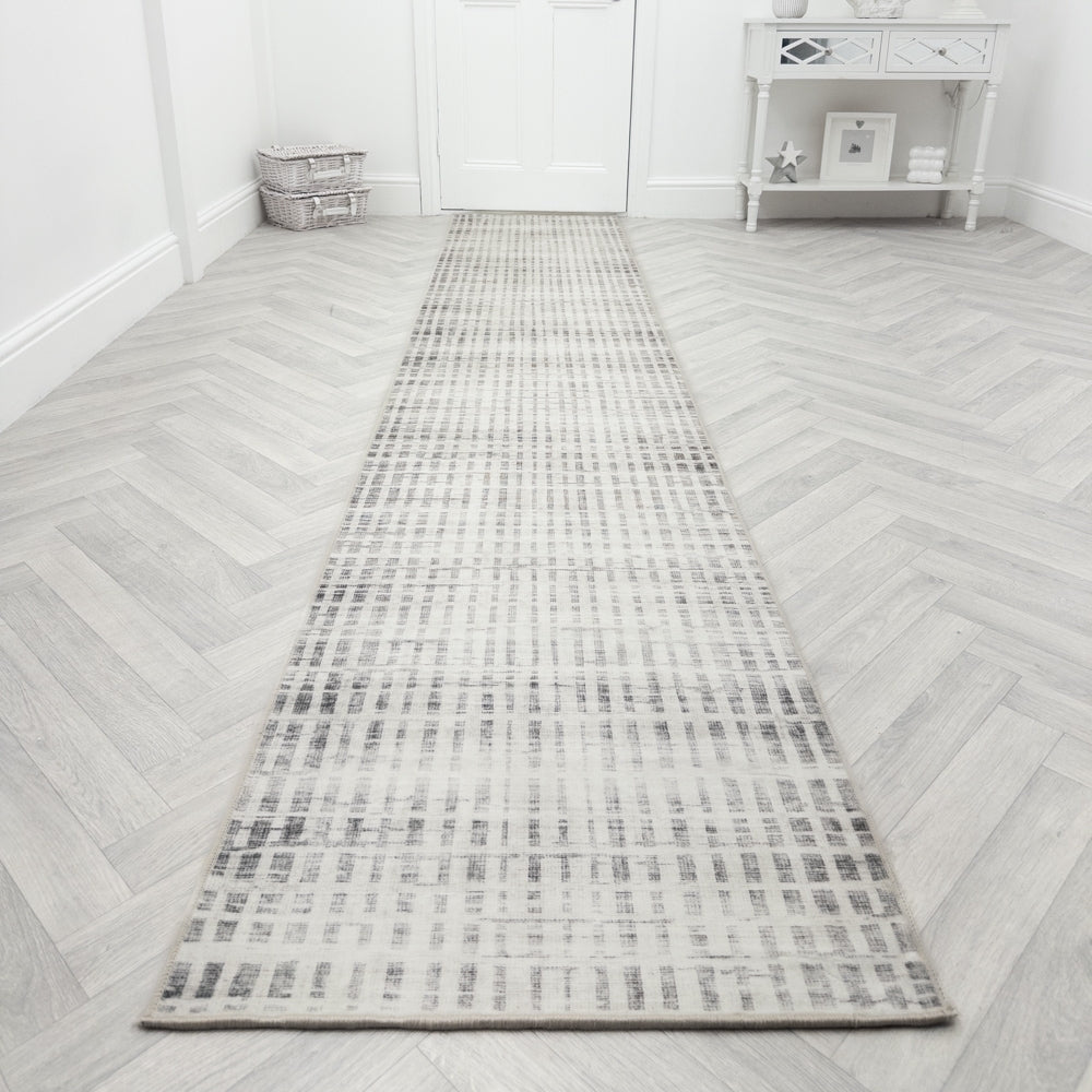 Santona Ivory/Gray Washable Rug Runner