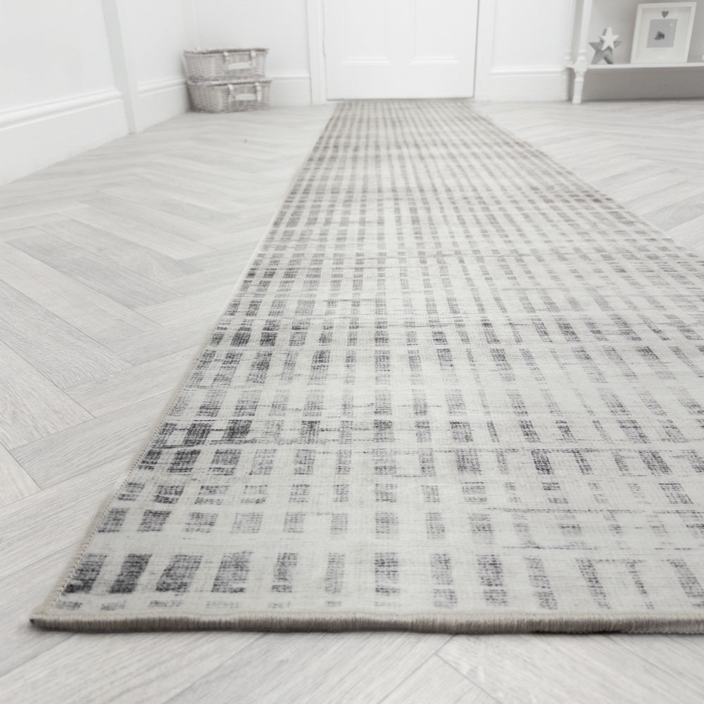 Santona Ivory/Gray Washable Rug Runner