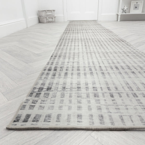 Santona Ivory/Gray Washable Rug Runner