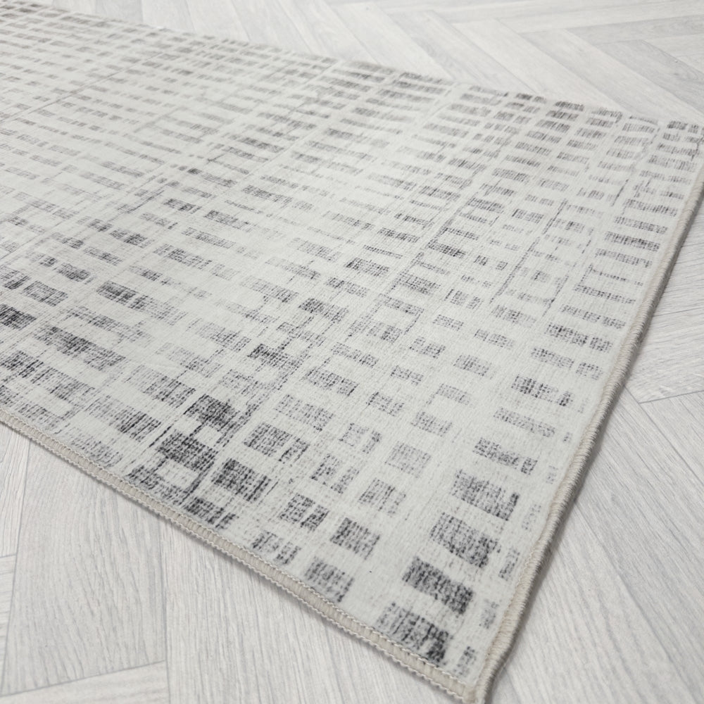 Santona Ivory/Gray Washable Rug Runner