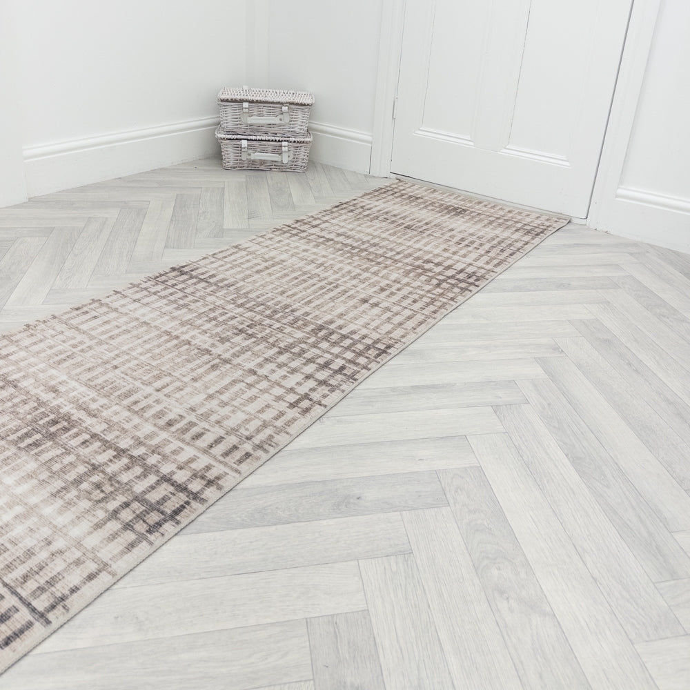 Santona Beige Washable Rug Runner