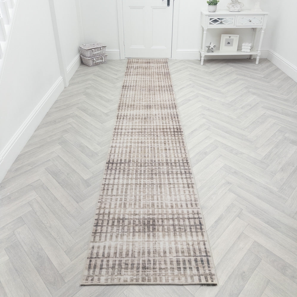 Santona Beige Washable Rug Runner