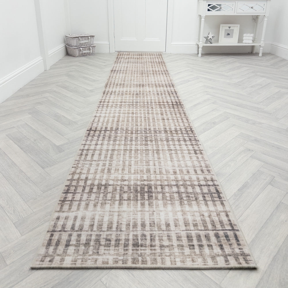 Santona Beige Washable Rug Runner