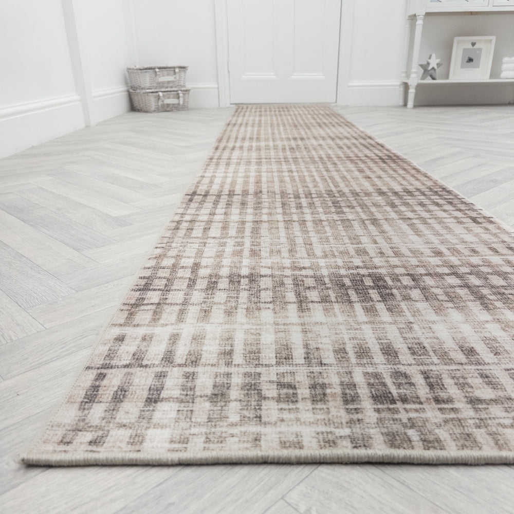 Santona Beige Washable Rug Runner