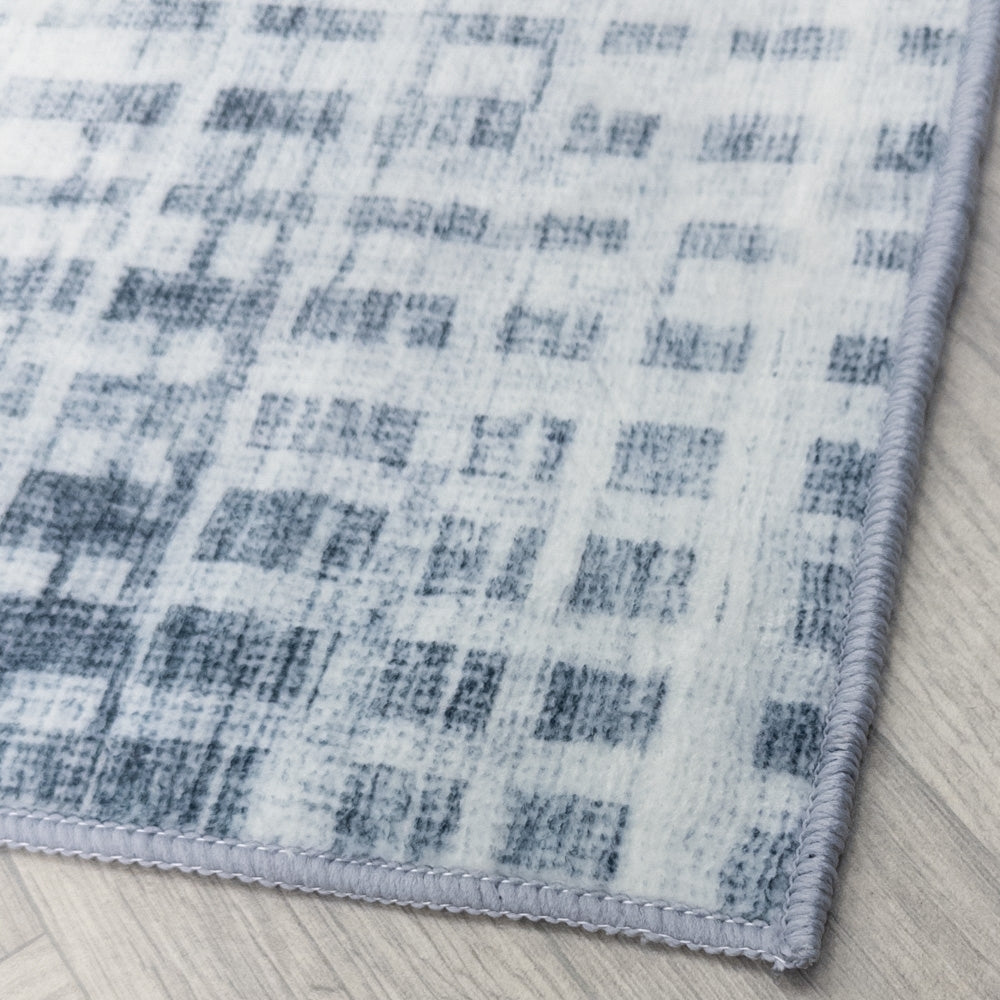 Santona Light Blue Washable Hall Runner