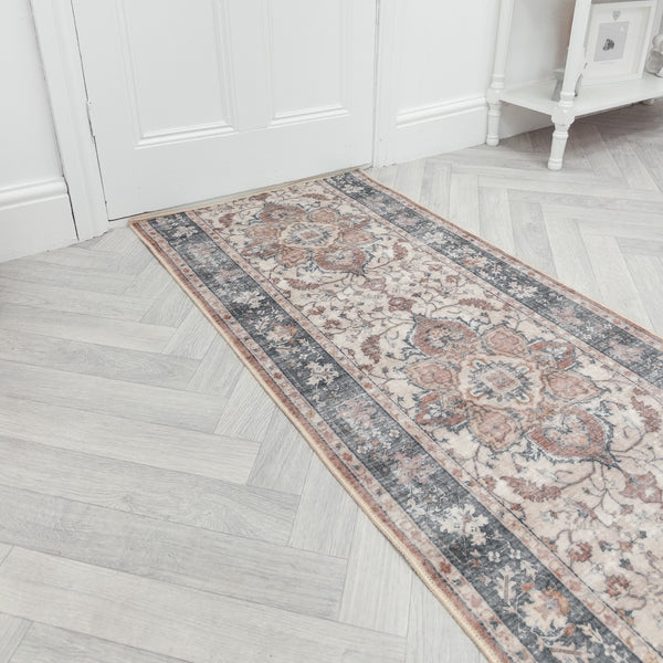 Santiago Terracotta Washable Hall Runner