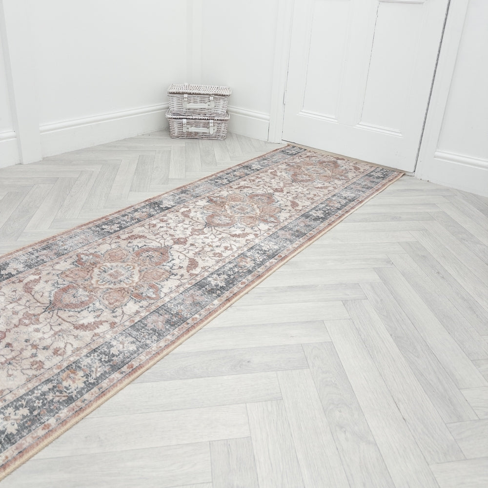 Santiago Terracotta Washable Hall Runner