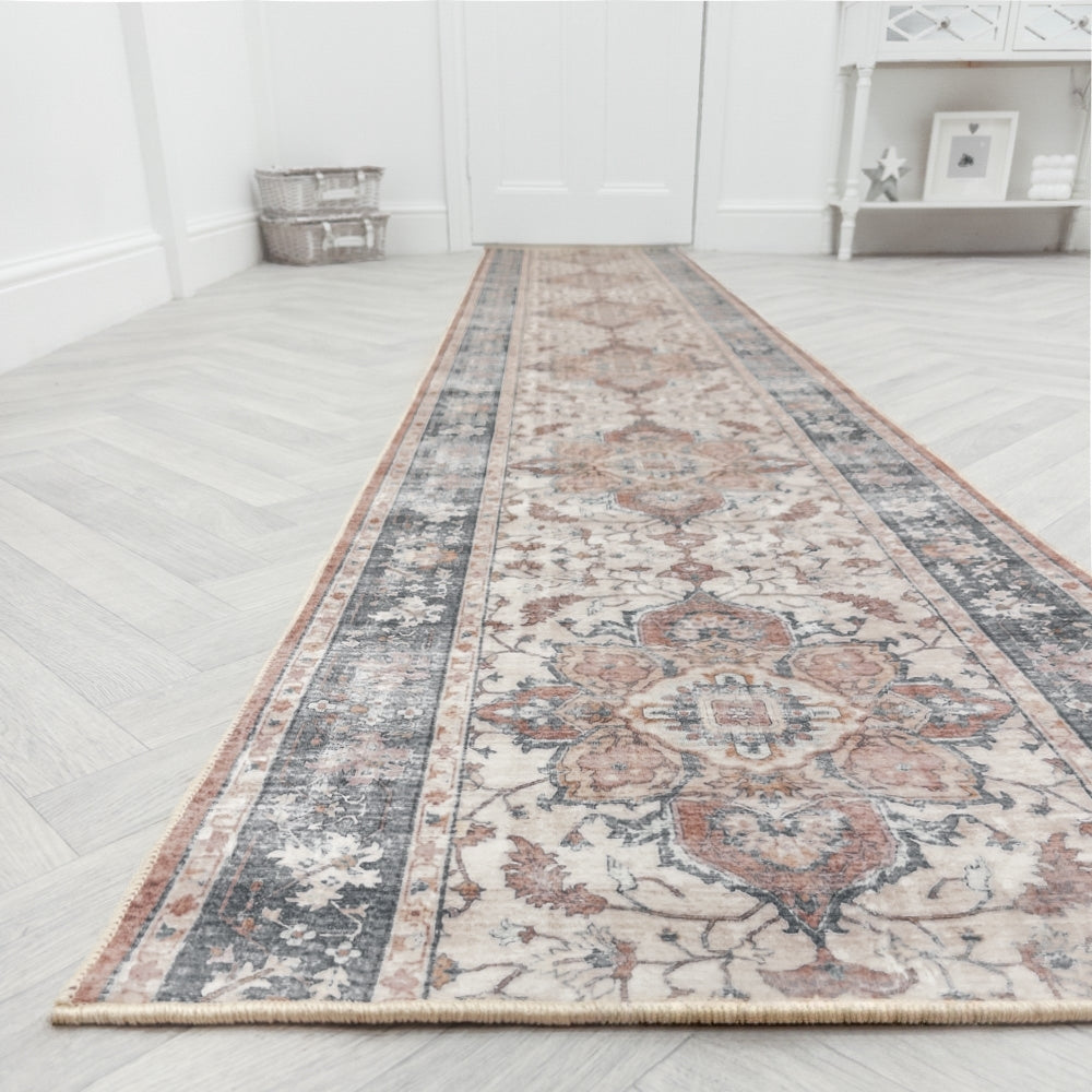 Santiago Terracotta Washable Hall Runner