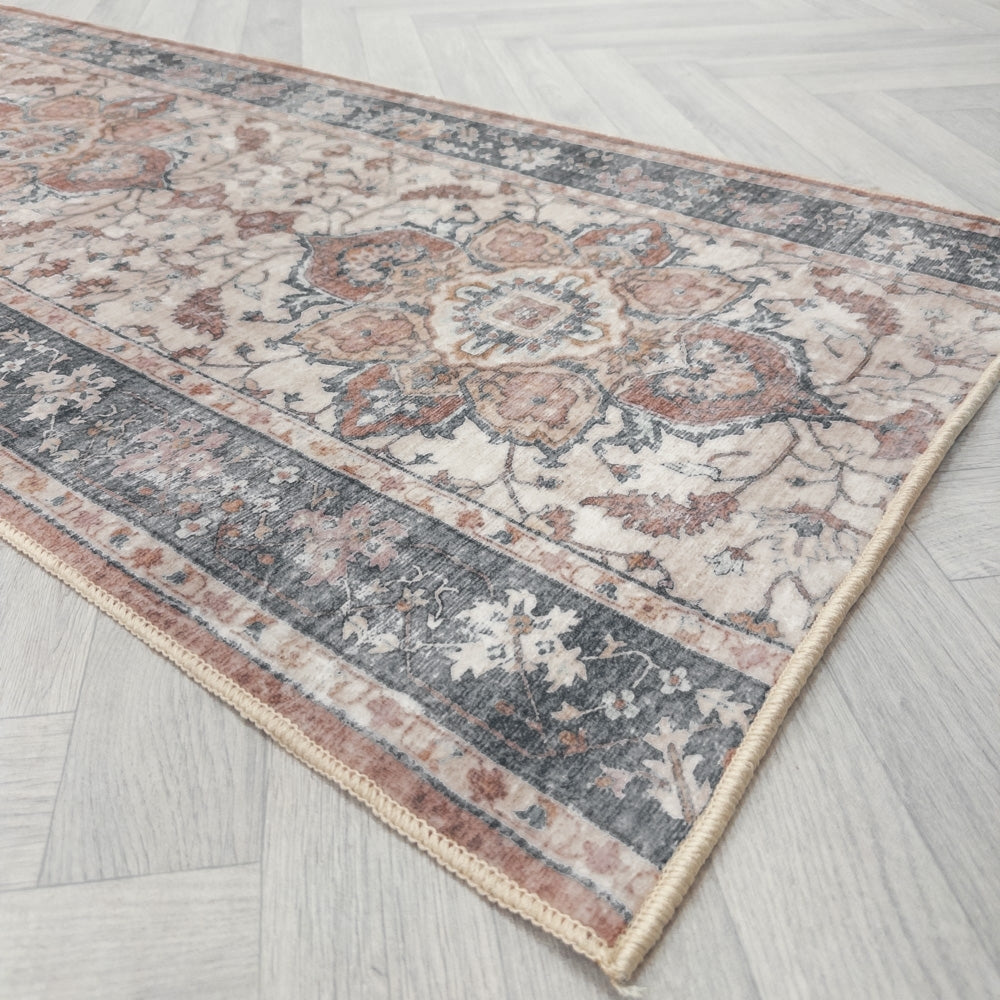 Santiago Terracotta Washable Hall Runner