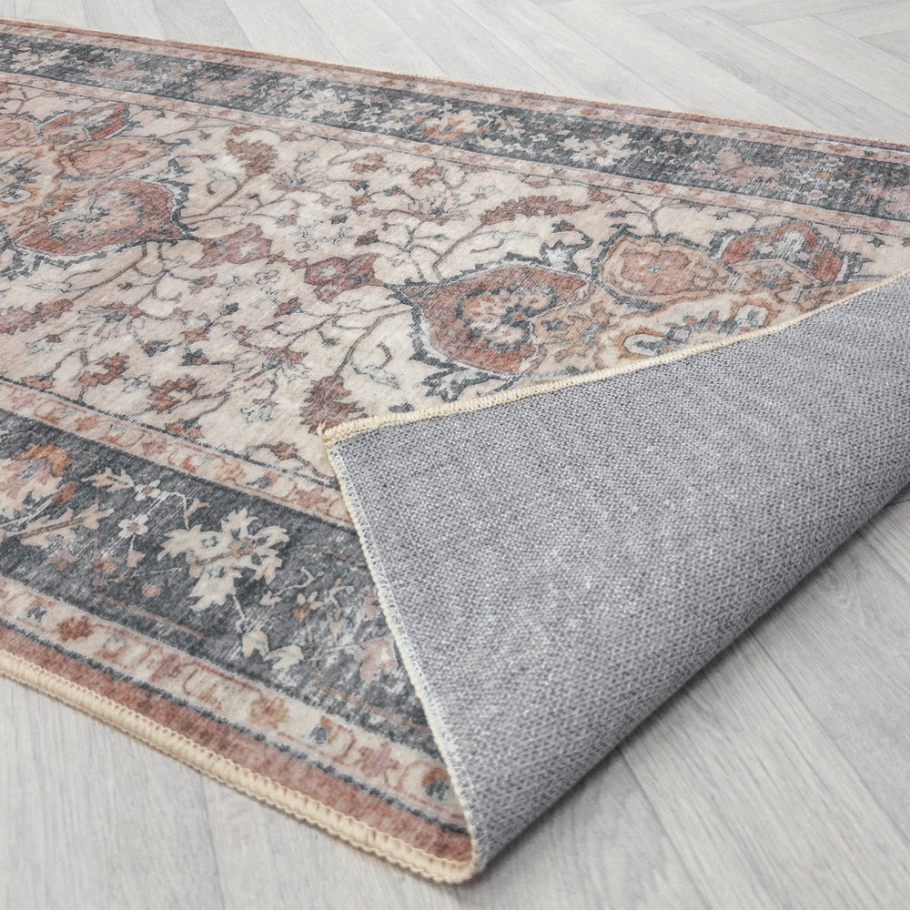 Santiago Terracotta Washable Hall Runner