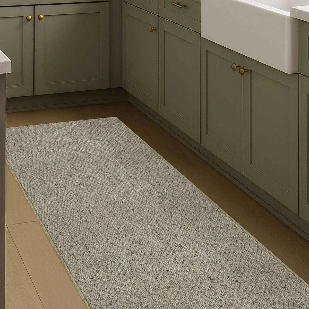 Country Herringbone Biscotti Kitchen Runner