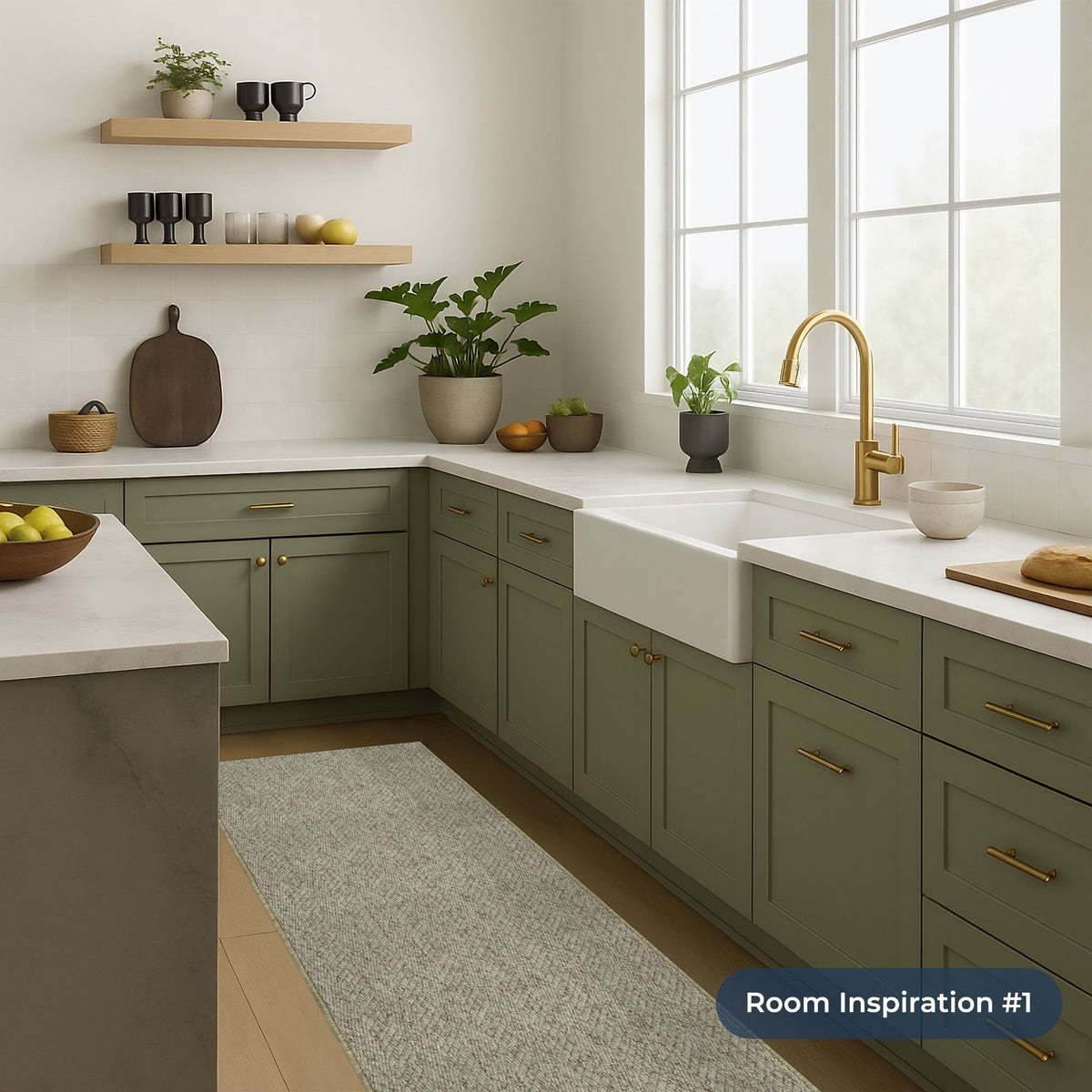Country Herringbone Biscotti Kitchen Runner