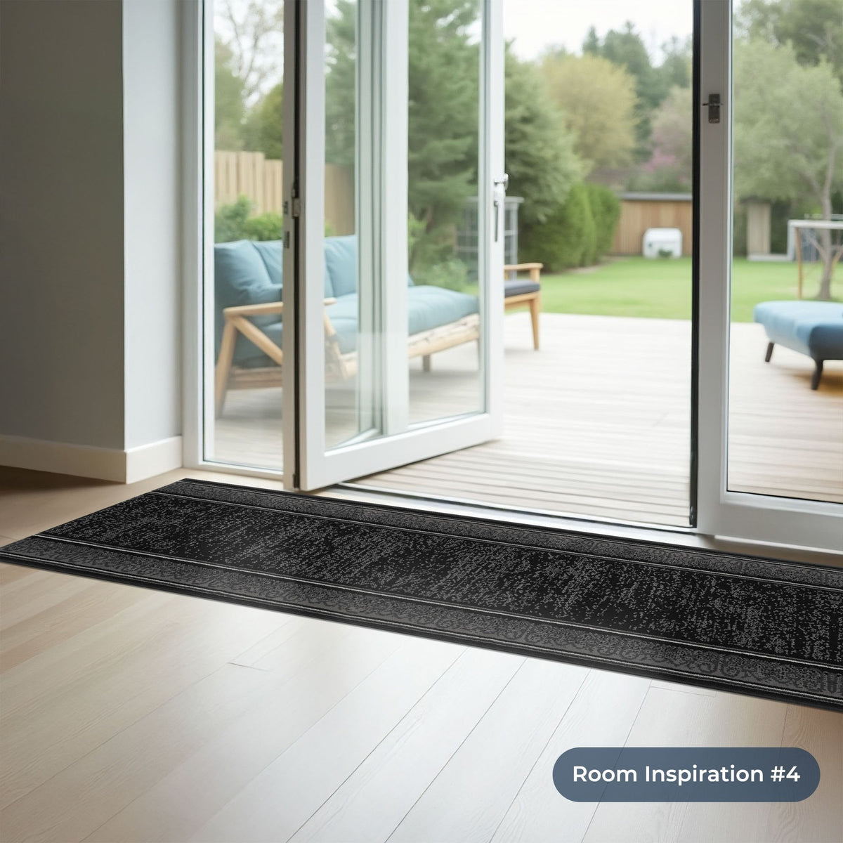 Tribal Black Kitchen Runner