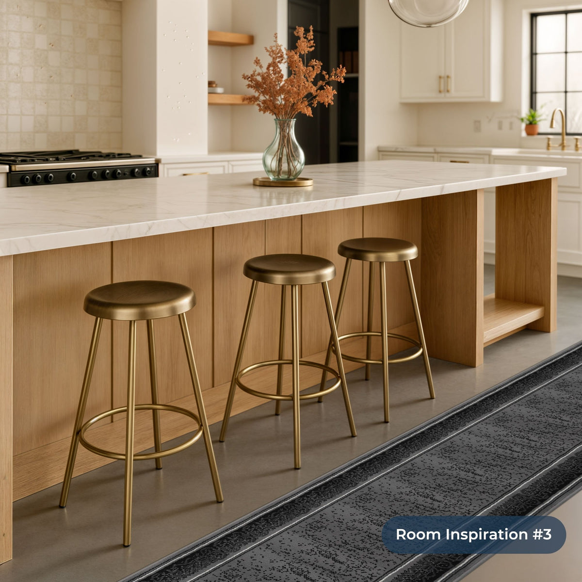 Tribal Dark Grey Kitchen Runner