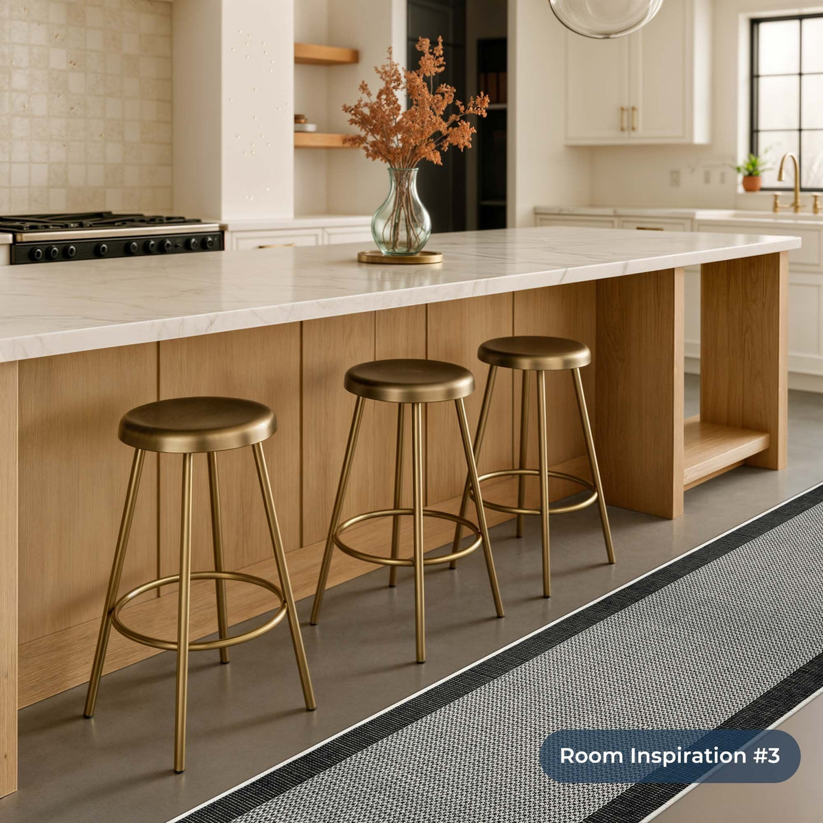 Vichy Black A Kitchen Runner