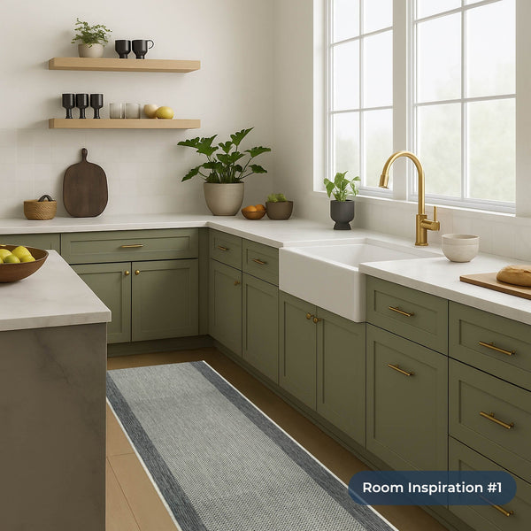 Vichy Grey A Kitchen Runner