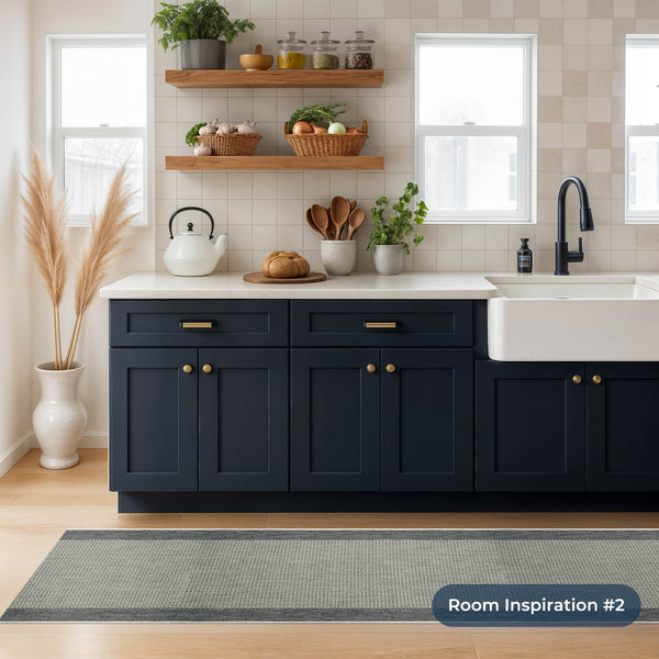 Vichy Grey A Kitchen Runner