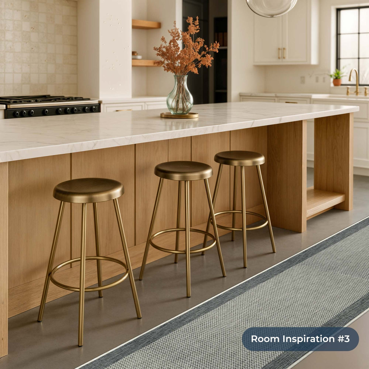 Vichy Grey A Kitchen Runner