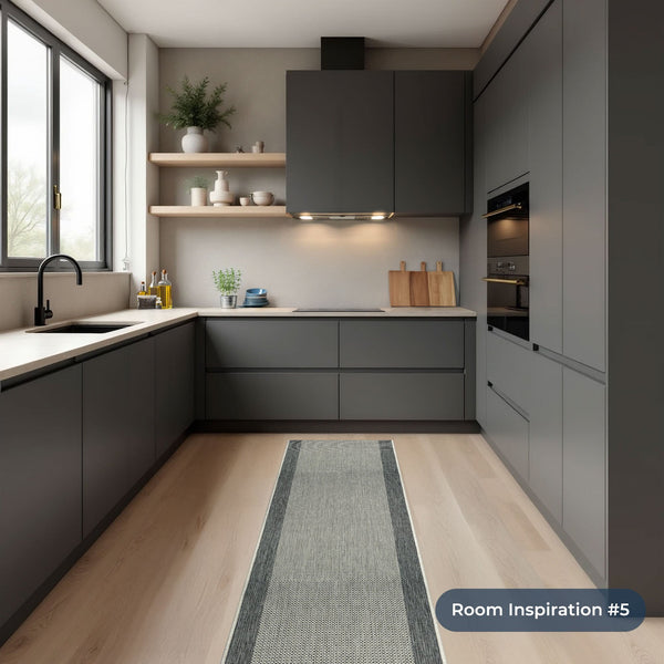 Vichy Grey A Kitchen Runner