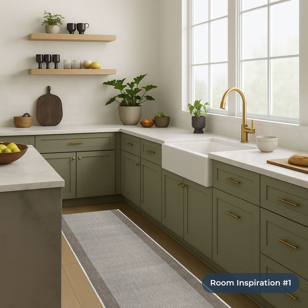 Vichy Beige A Kitchen Runner