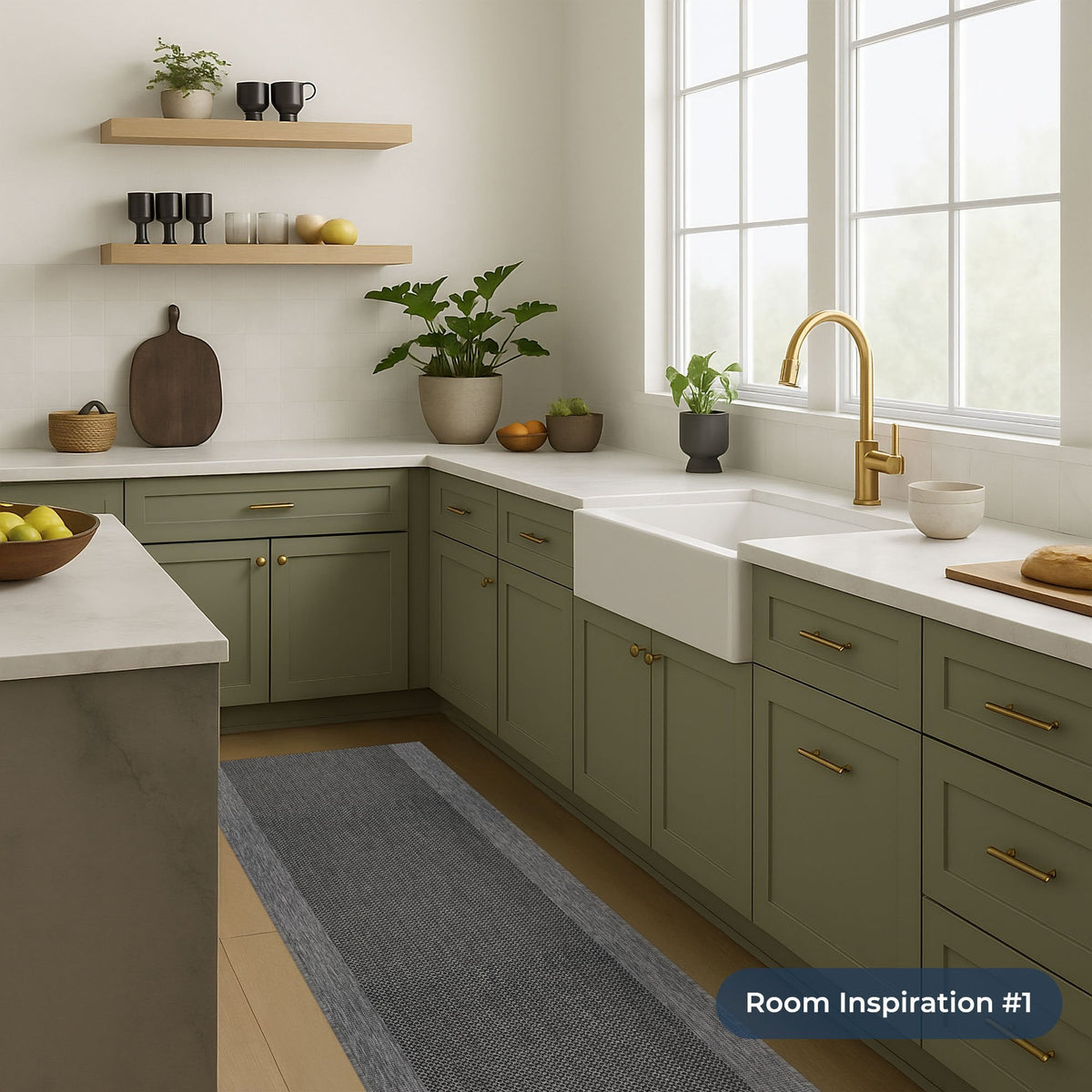 Vichy Midnight A Kitchen Runner