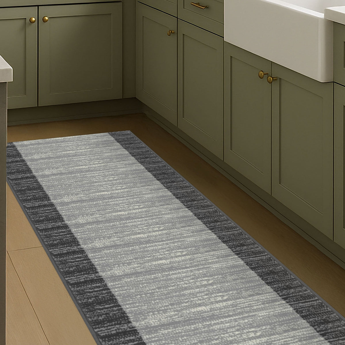 Morning Mist Light Grey Kitchen Runner