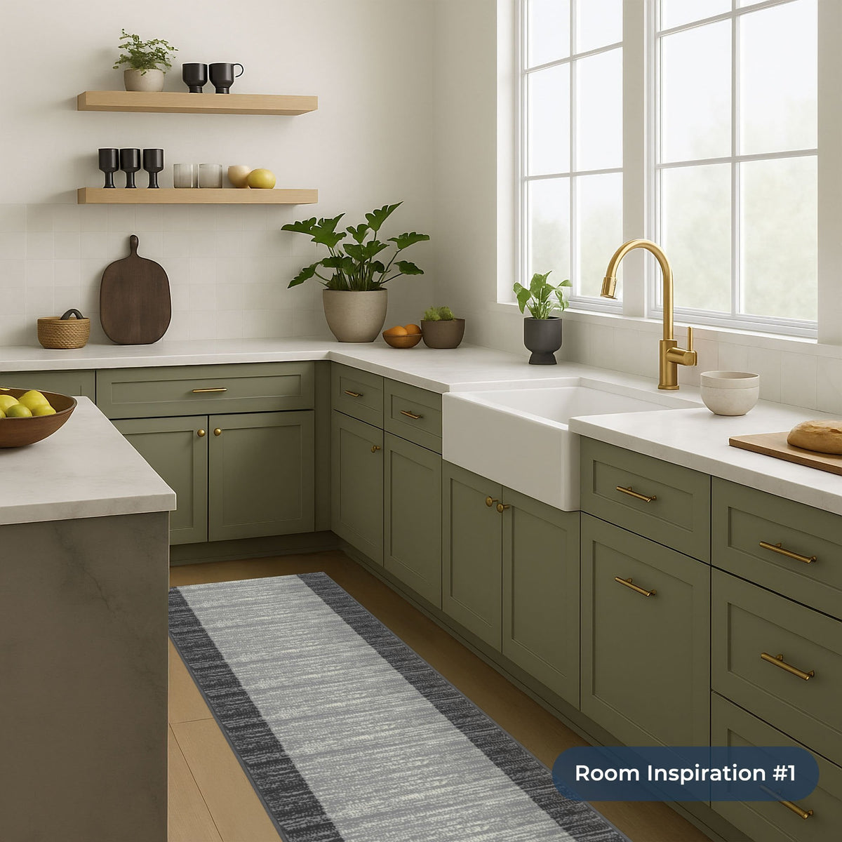 Morning Mist Light Grey Kitchen Runner