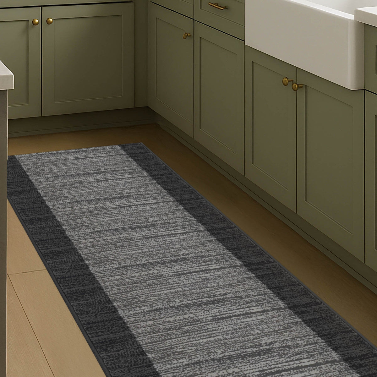 Morning Mist Dark Grey Kitchen Runner